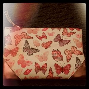 Pink Butterfly Makeup Bag